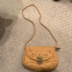 Kiss Me Couture Small Beige/Tan Crossbody Purse
